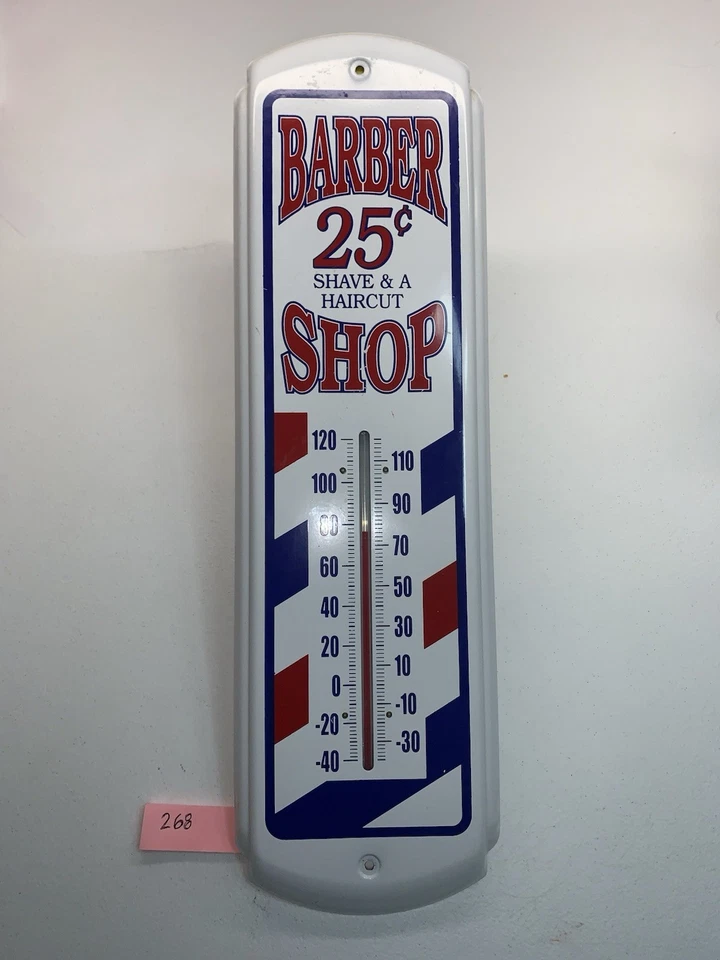 METAL BARBER SHOP THERMOMETER SIGN 17" - Image 2 of 4