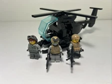 Custom Military Special Ops AH-6 Little Bird Helicopter with 2 Rangers and Pilot