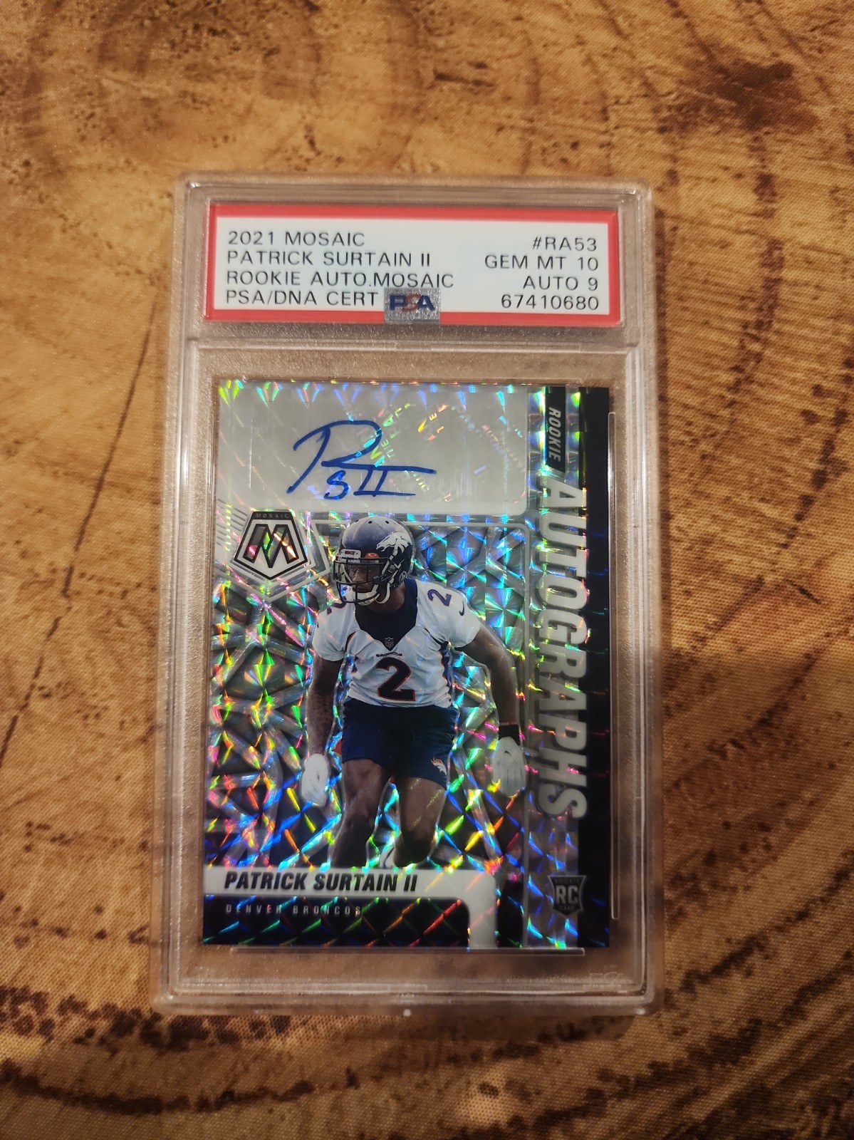 PSA 10 2021 MOSAIC ROOKIE MOSAIC AUTO PATRICK SURTAIN II