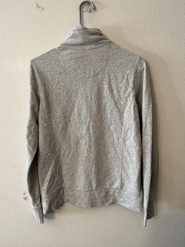Chaqueta para mujer LL Bean gris algodón spandex cremallera completa cuello falso talla S REG 272009 Foto 3 de 4