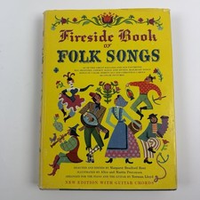 Vintage 1947 Fireside Book of Folk Songs Piano Guitar Cords Railroad Music Hymn