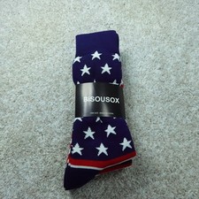 Bisousox Dress Socks One Size Fits 7.5-12 American Flag Novelty 4 Pairs
