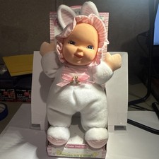 Goldberger Fuzzy Fleece Baby Plush Doll White Pj’s Vinyl 11” NEW IN BOX