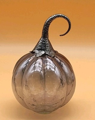 Mercury Glass Pumpkin Metal Stem Harvest Season Fall Decor