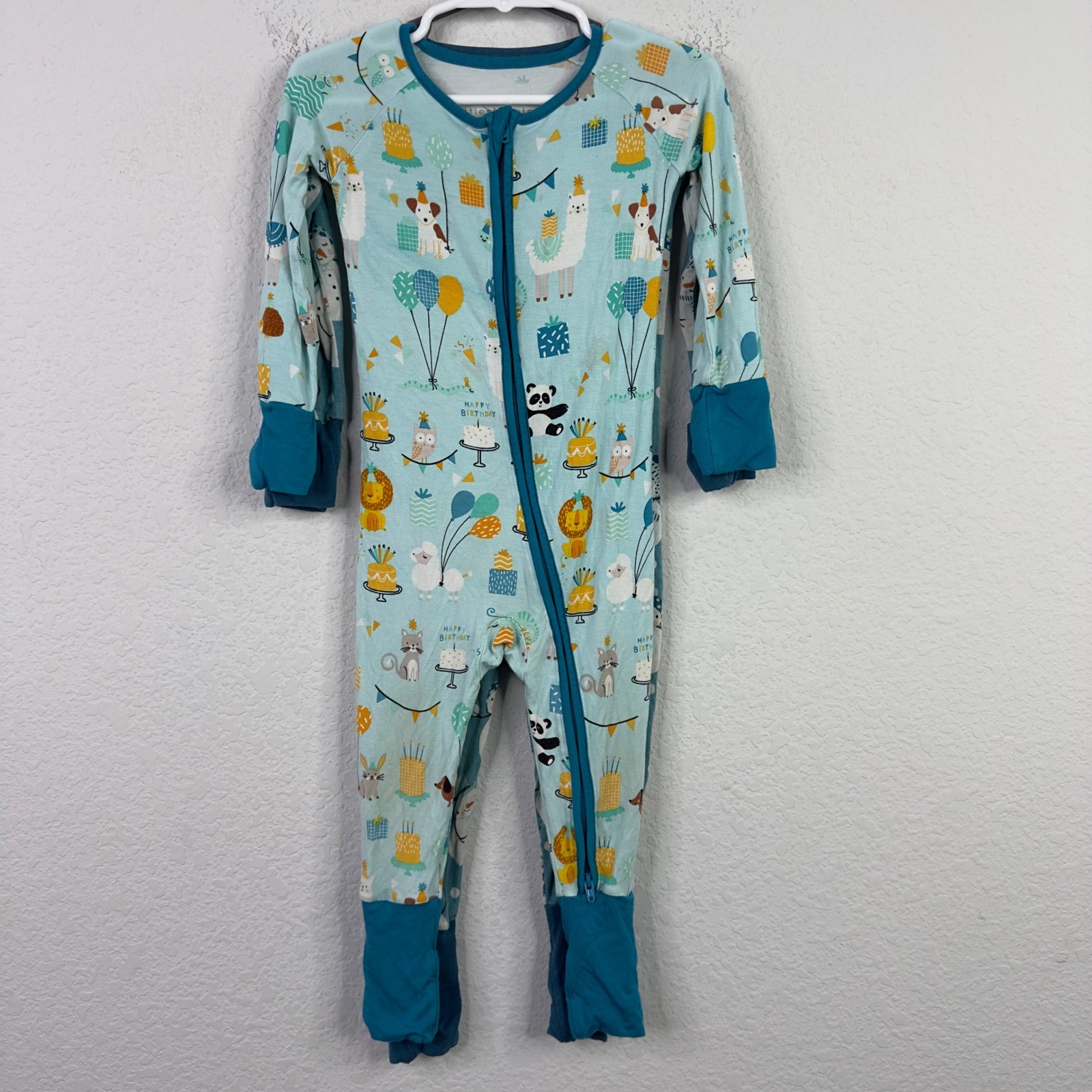 Little Sleepies 2PC Pajama Bundle 12-18M Bamboo Birthday Animal Panda Snowman