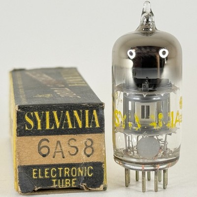 (1) Tested Sylvania 6AS8 Tube with Box Code fe ESP Diode Sharp Cutoff Pentode