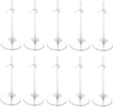 Doll Display Stands 10 Pack Adjustable Clear Holders for 11 to 13 In Dolls