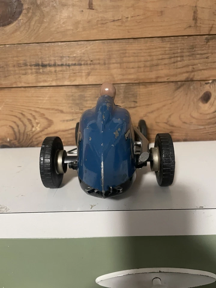 VINTAGE 1940's-50's OHLSSON & RICE BLUE TETHER RACE CAR # 76 No Motor - Image 4 of 4