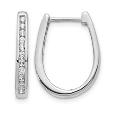 20mm 14k White Gold Diamond Oval Hinged Hoop Earrings EM5369-050-WA