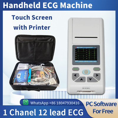 12-lead ECG/EKG Machine Touch Screen with Printer PC Software and Handbag
