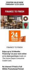 Home Depot Zero Finance For upto 24 Months Coupon Ex 12/31/25