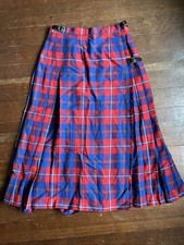 Laird Portch Made In Scotland Wrap Plaid Skirt 100 Pure New Wool Red Black Sz8