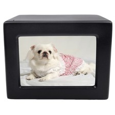 Wooden Funeral Cremation Urn with Photo Frame For Dogs And Cats Black,S,0-25lbs 
