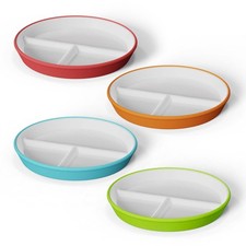 Porcelain Plates with Anti-Slip Silicone Sleeves  Microwave  Dishwasher Saf...