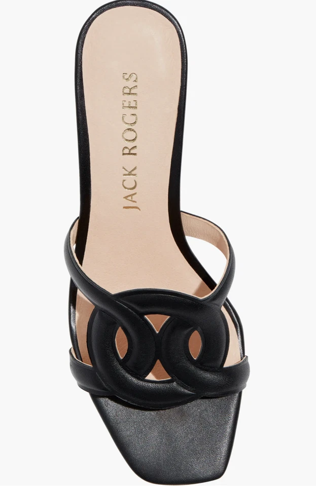 Jack Rogers женщин Dobson котенок каблук кожаный каблук сандалии | черный | 9,5 M новый с Ярлыками - Изображение 4 из 4