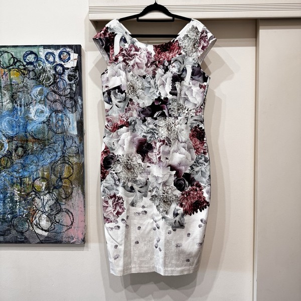 Anthea Crawford Size 14 Pencil Dress Floral Business Cocktail
