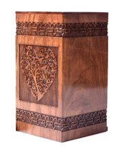 Rosewood Urn for Human Ashes - Tree of Life Wooden Box - Personalized Cremati...