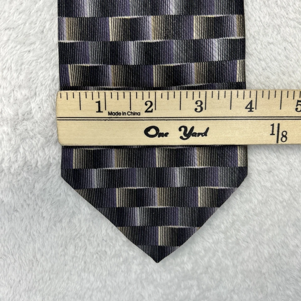 Corbata Dockers negra púrpura plata dorada para hombre 4”x 58” 100 % seda Foto 4 de 4