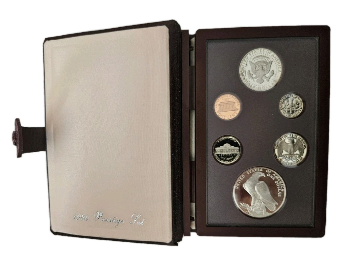 1984 S Olympic Prestige Proof Set Silver Dollar W/ Box & COA 6