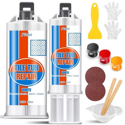 Repair Kit for Ceramic, Tub, Acrylic, Fiberglass, Quartz, Marble and More, Tile