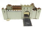 Vintage Castle Fortress Handmade Wood and Board Backing - Grey Hand Painted