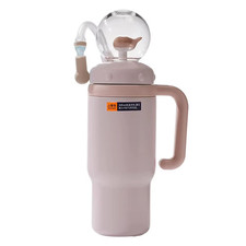 24Oz Stainless Steel Whale Fountain Tumbler with Handle Whale Water Cups for Kid