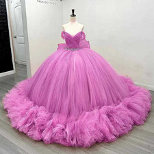 Vendanie Simple Quinceanera Dresses for Girls Rhinestones Off The Shoulder Gowns