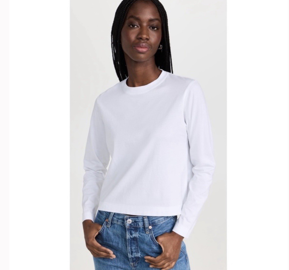 UNWORN AYR Slushy Long Sleeve White Cotton Tee XL