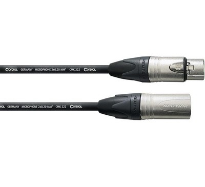 Cordial CMK 222 Mikrofonkabel 2 m XLR 3-polig Stecker/Buchse Schwarz