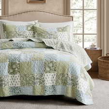 100 Cotton Reversible Patchwork Quilt Oversized Farmhouse Bedding Set Cal King