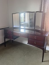 Vintage Stag Minstrel dressing table with 5 drawers triple adjustable mirror,