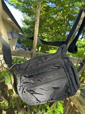 Black Nylon Crossbody Shoulder Bag Multi Pocket Travel Lightweight New Purse