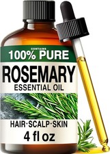 Pure Rosemary Essential Oil 4 Fl Oz Undiluted for Hair Scalp Skin Diffuser Care
