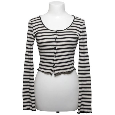 Gina Tricot, Strickjacke, Damen, Größe: M, Schwarz/Weiß/Grün, Streifen #mcI