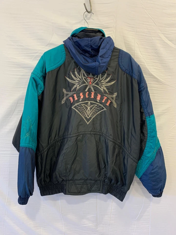 Chaqueta de esquí vintage Descente Suisse Ski Team XXL 56 para hombre verde azulado azul marino retro años 90 #129 Foto 2 de 4