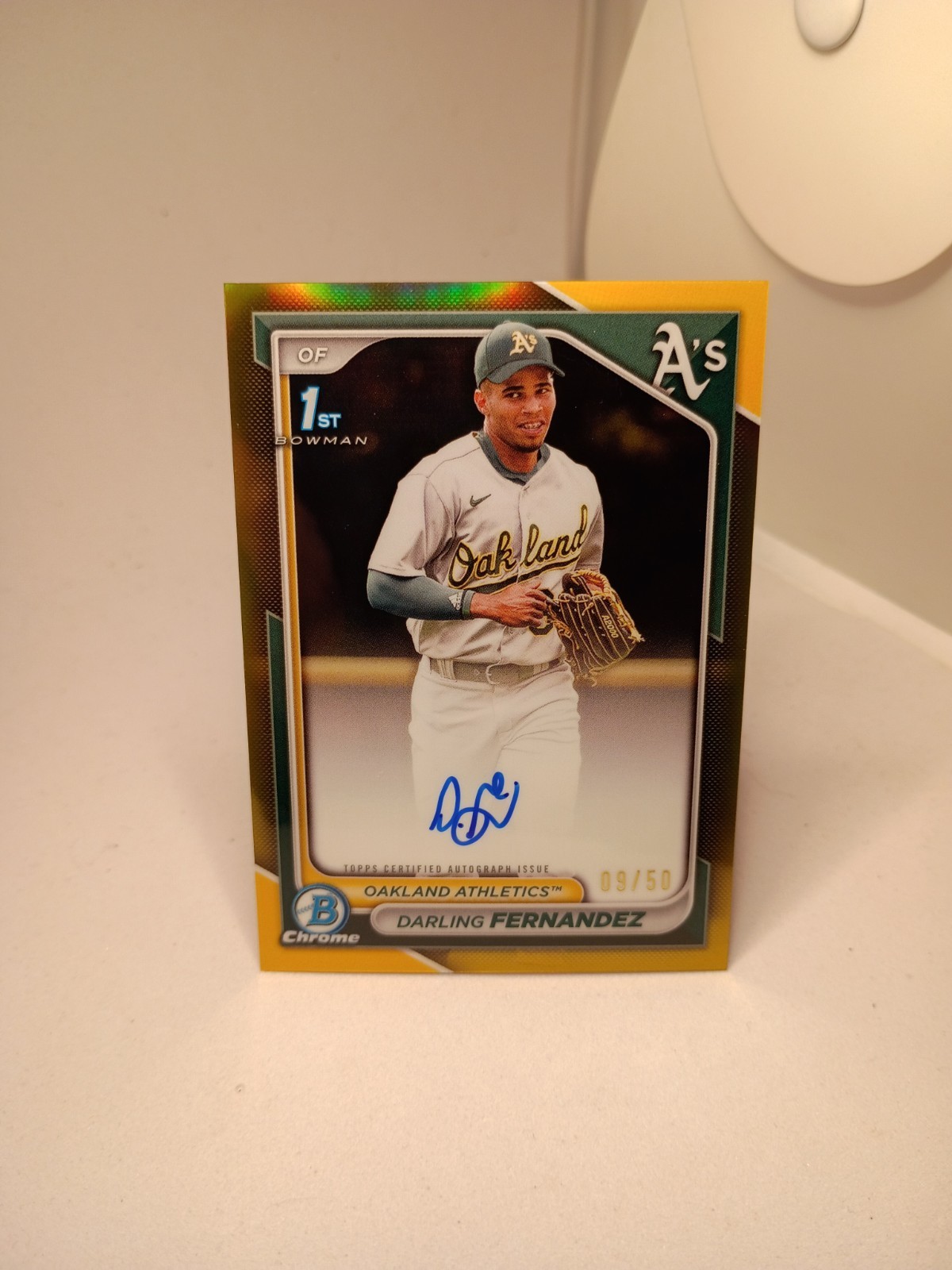 2024 Bowman Chrome Darling Fernandez 1st True Gold Auto /50 Athletics 🔥