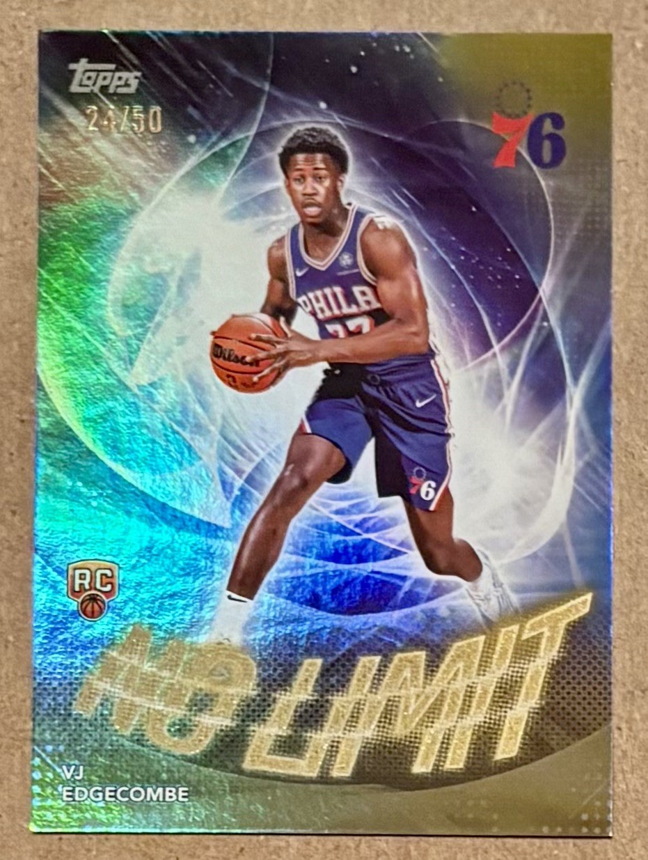 2025 Topps - VJ Edgecombe (RC) Gold Foil No Limit /50 SSP Philadelphia 76ers