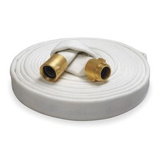 GRAINGER APPROVED 1FEL5 Fire Hose,50 ft,White,Polyester 1FEL5