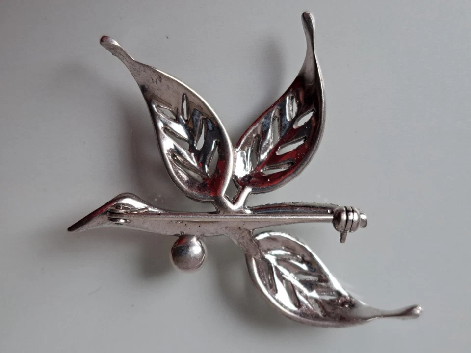 Bella Vecchia Spilla, 925 Argento Con Marcasite E Perla, Spilla Da Giacca - Immagine 3 di 4