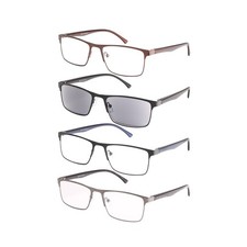 4 Pack Reading Glasses for Men,Blue Light Blocking Computer Glasses, Metal Fu...