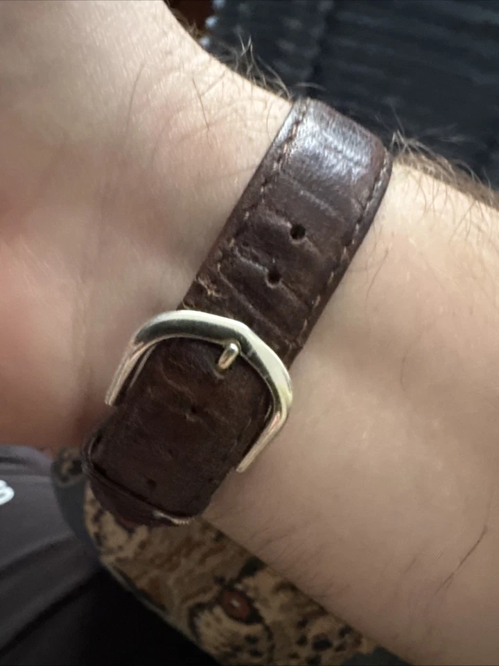 Reloj de cuero marrón calendario anual vintage Citizen Elegance para hombre 6355-G31191 Foto 3 de 4