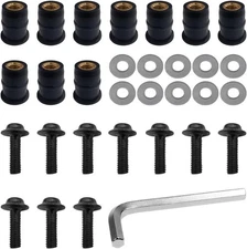 10 PCS Motorcycle Windshield Bolts Kit, Aluminum Body Mounting Screws Set, Unive