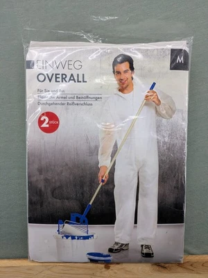 Einweg Overall 2er Pack Gr M Schutzanzug Maleranzug Arbeitsanzug Weiß - Bild 1 von 4
