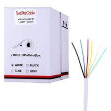 22-6 1000 Ft 22 AWG 6 Conductors Alarm Security Wire 22/6 22-6 Security Cable...