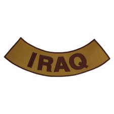 IRAQ Veteran Rocker Patch - 10" x 2" Tactical Tan & Brown Biker Vest Jacket