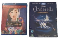 NEW BLUE RAY DVD CINDERELLA I - III, MULAN & MULAN II (5 MOVIES)