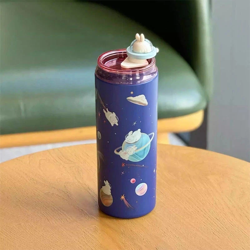 Nuevo Starbucks China 2024 Festival Medio Otoño Astronauta Conejo Azul 19oz Taza SS Foto 4 de 4