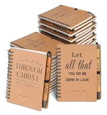 INSADA 60 Sets of Christian Spiral Notebooks Bulk Prayer Journals with Pens...