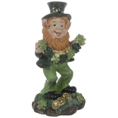  Leprechaun Figurines Choose 1 From 3: Horseshoe, Pot Of Gold OR with Shamrocks
