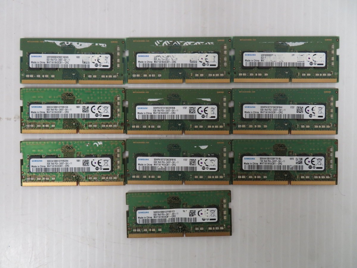 Lot of 10 Samsung 8GB PC4-2400T 2400Mhz SODIMM Memory Ram